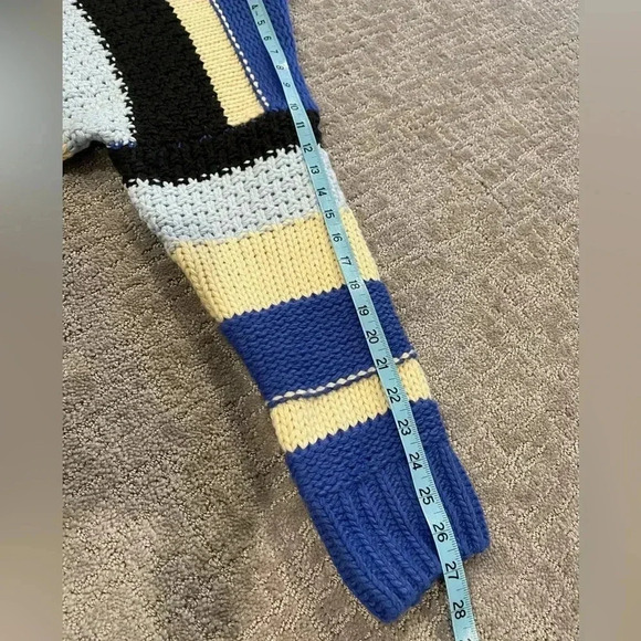 NWT Elan Cassidy Striped Sweater, Chunky, Relaxed, Black, Cream, Royal Blue, S - Picture 10 of 15